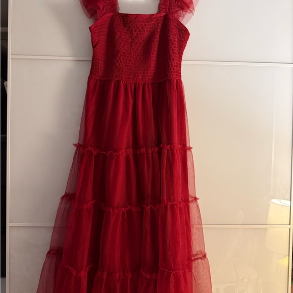 Wine Colored Tulle Nap Dress - Picture 5 of 6